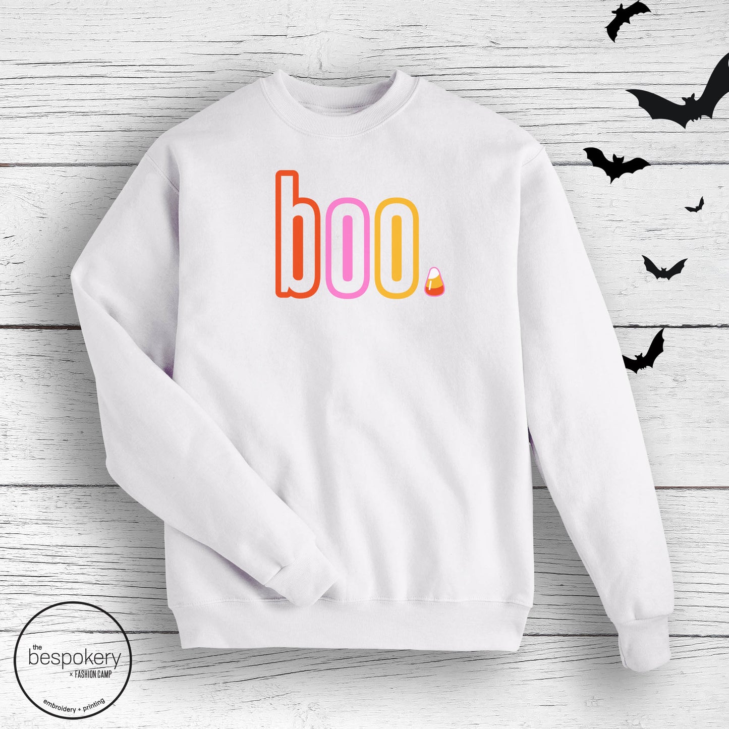 Boo Sweatshirt- White (Youth + Adult)