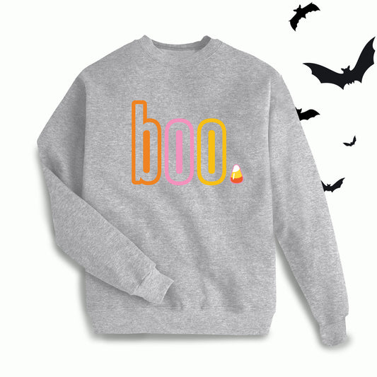 Boo Halloween - Heather Grey Sweatshirt