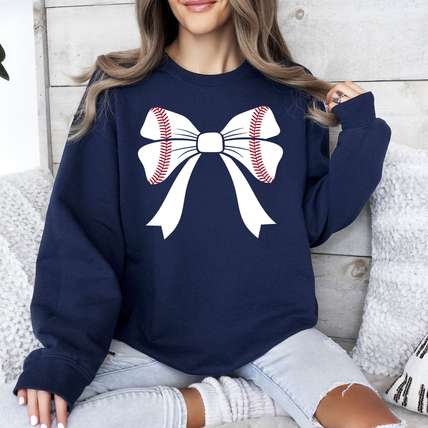 Baseball Bow Sweatshirt