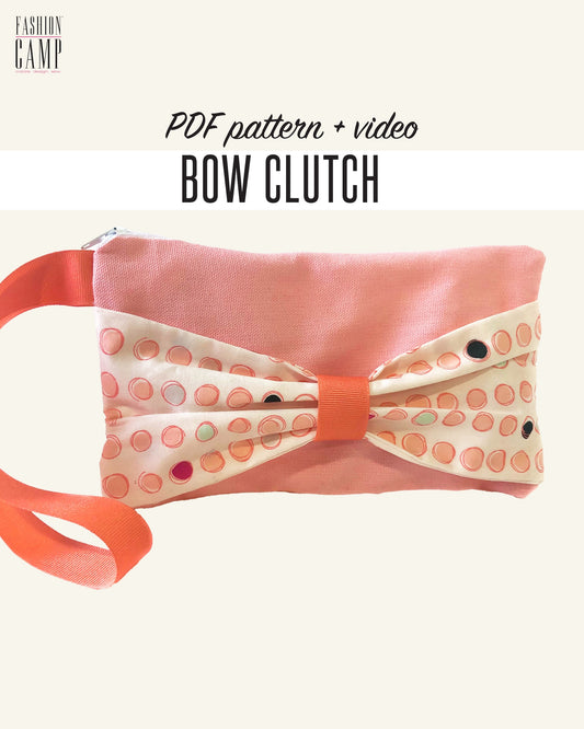 Bow Clutch Sewing Pattern - Digital Download & Video Tutorial