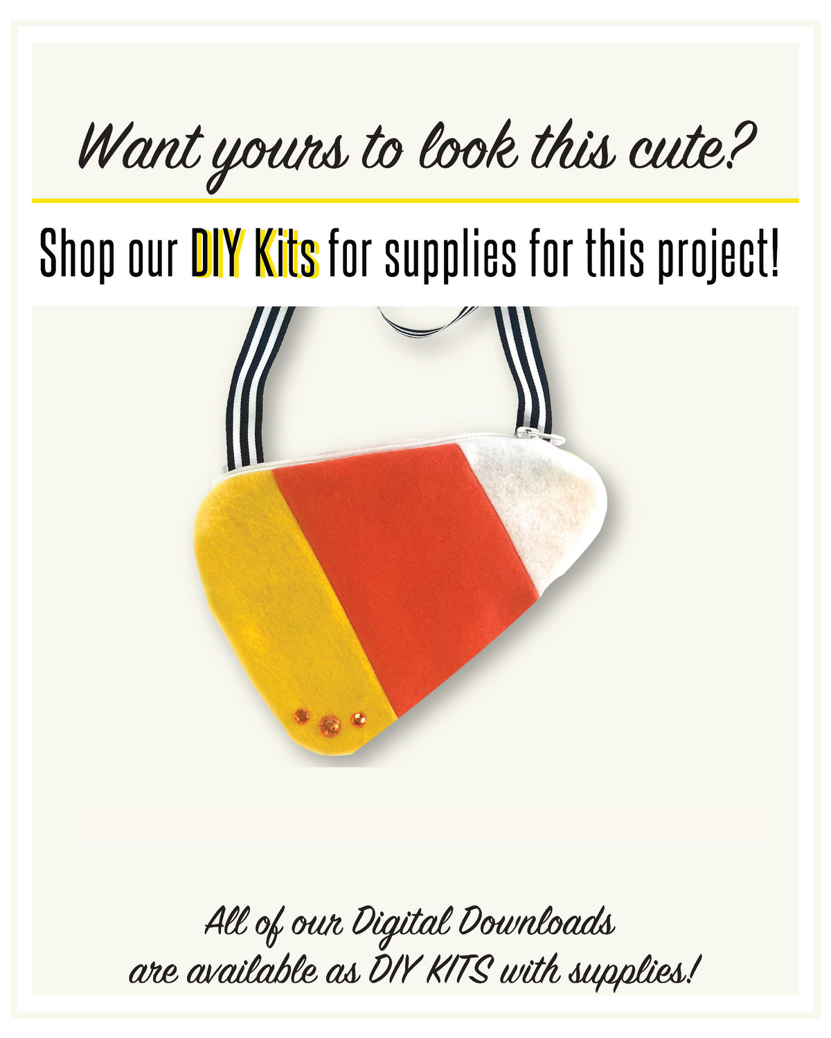 Candy Corn Purse Pattern - Digital Download