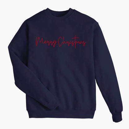 Modern Merry ChrisTmas - Navy Sweatshirt