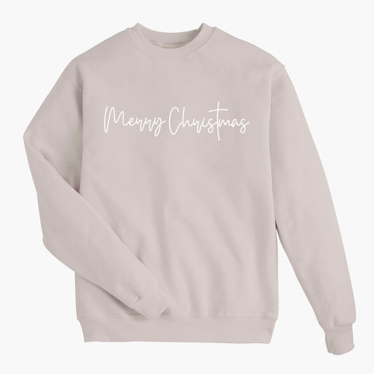 Modern Merry ChrisTmas - Sand Sweatshirt