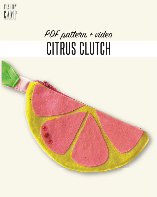 Citrus Lemon Clutch Sewing Pattern - Digital Download & Video Tutorial