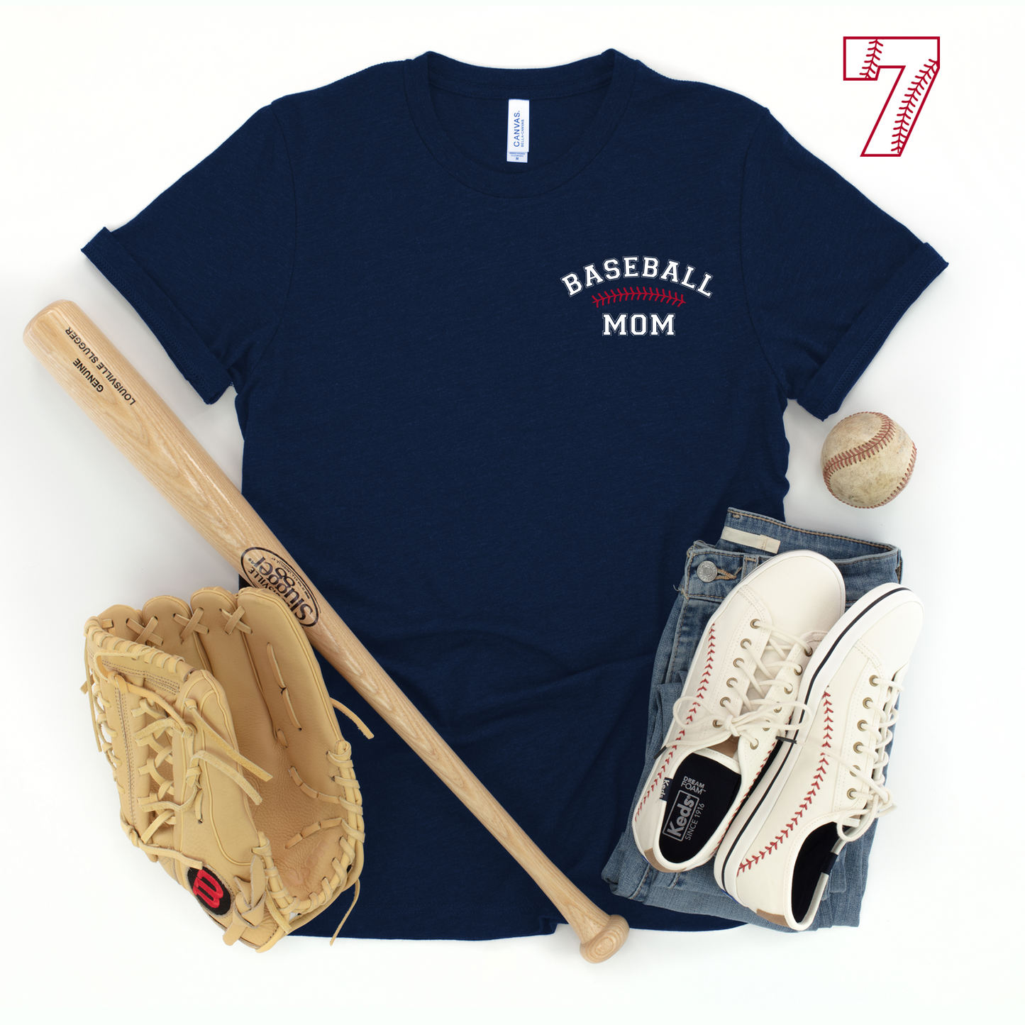 Baseball Mom + CUSTOM Number T-shirt