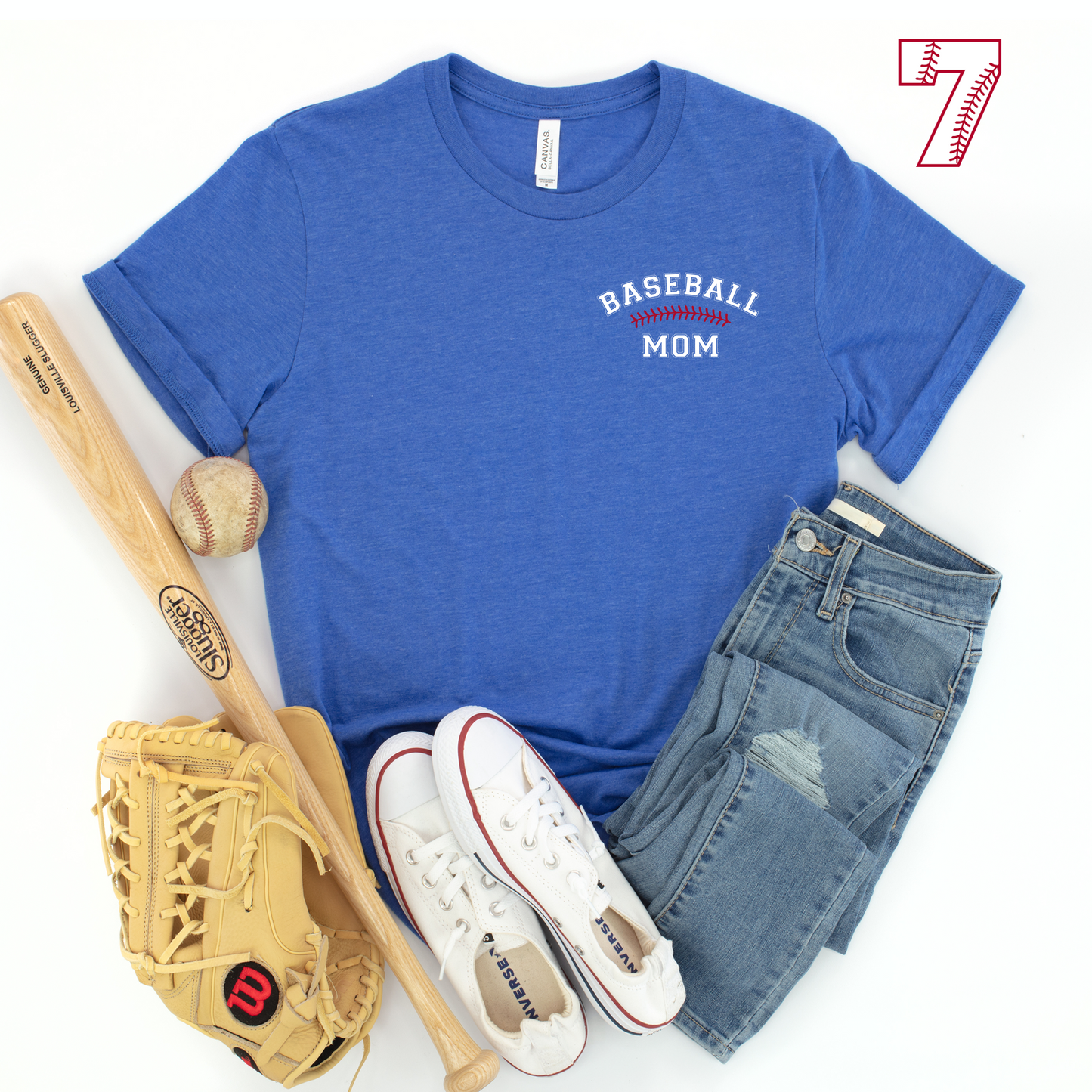 Baseball Mom + CUSTOM Number T-shirt