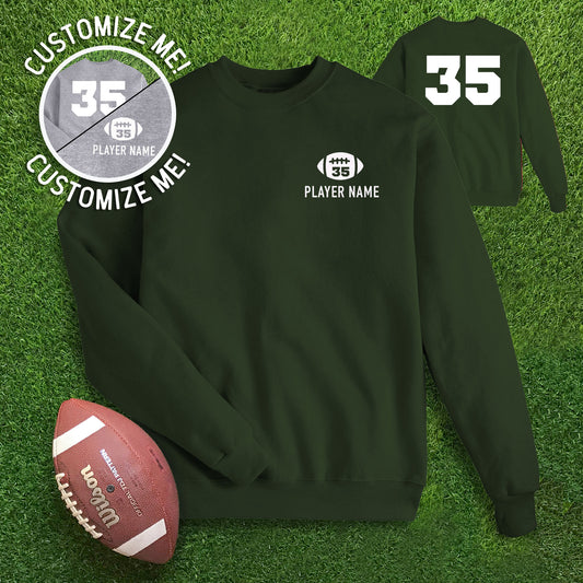 CUSTOM Football Name & Number - Forest Green Sweatshirt