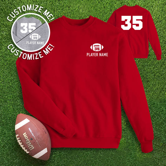 CUSTOM Football Name & Number - Red Sweatshirt