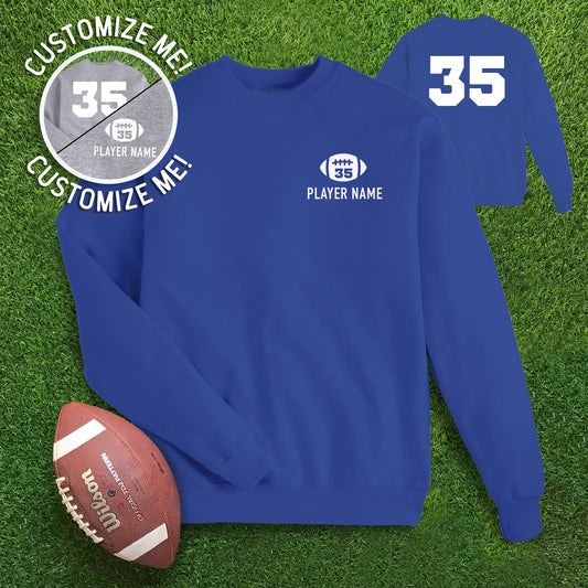 CUSTOM Football Name & Number - Royal Sweatshirt