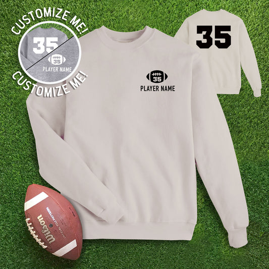 CUSTOM Football Name & Number - Sand Sweatshirt