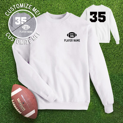 CUSTOM Football Name & Number - White Sweatshirt