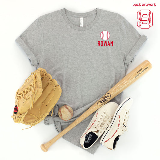 "Mom's Jersey" CUSTOM Name & Number - Heather Grey T-shirt