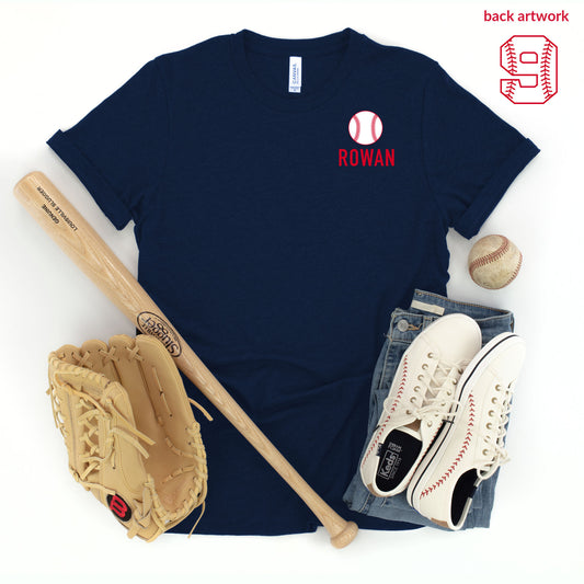 "Mom's Jersey" CUSTOM Name & Number Navy T-shirt  (Adult Only)