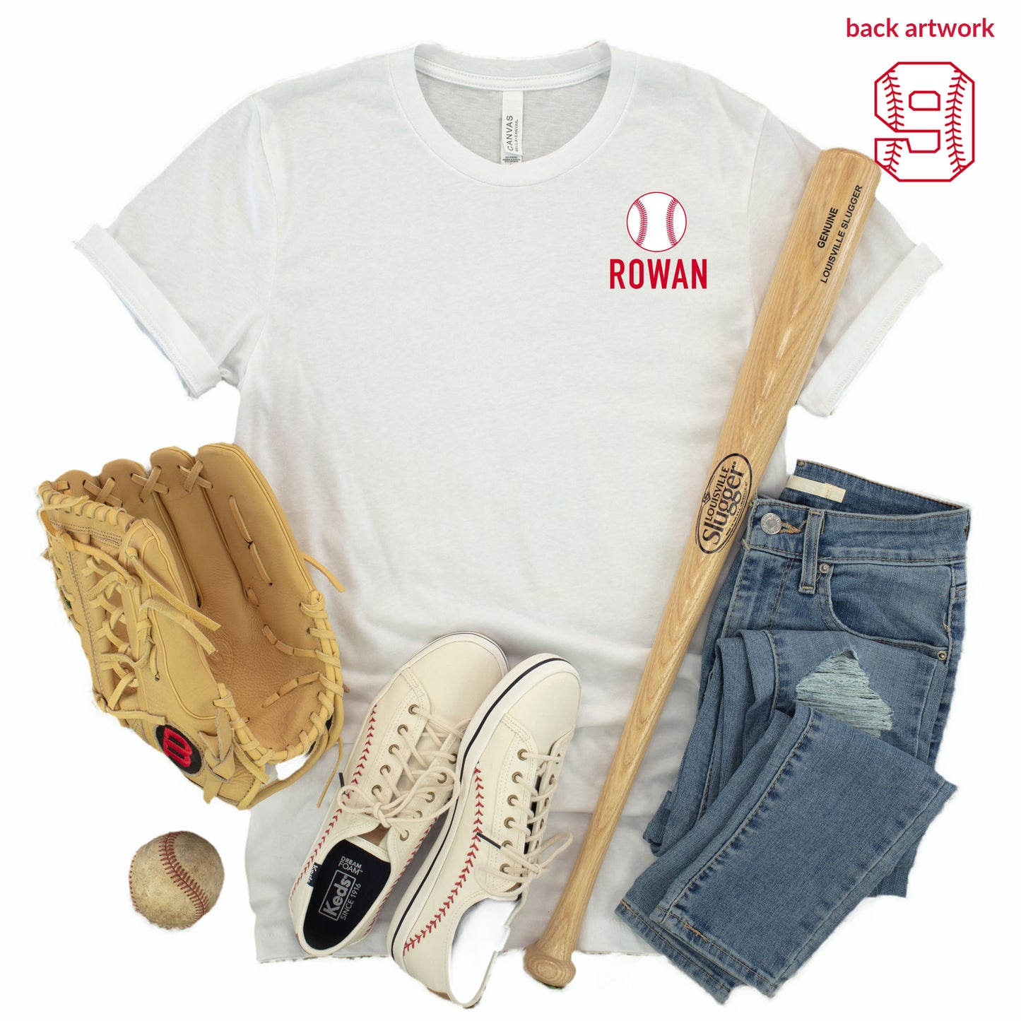 "Mom's Jersey" CUSTOM Name & Number - White T-shirt