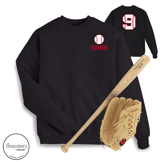 "Mom's Jersey" CUSTOM Name & Number Black Sweatshirt - (Adult Only)