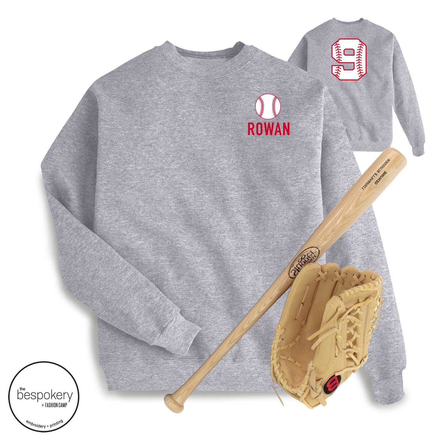 "Mom's Jersey" CUSTOM Name & Number - Heather Grey Sweatshirt