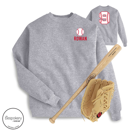 "Mom's Jersey" CUSTOM Name & Number - Heather Grey Sweatshirt