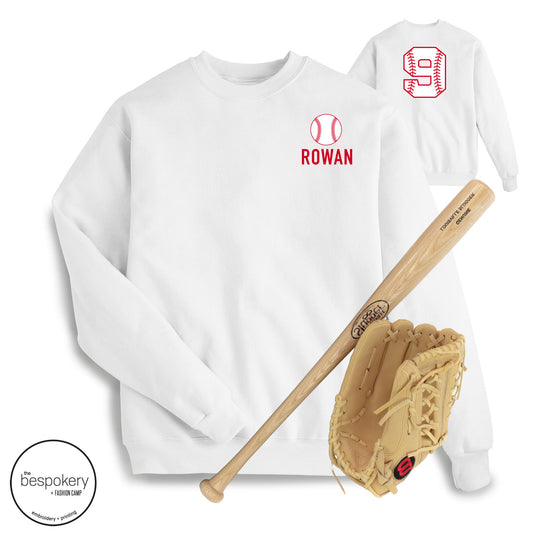 "Mom's Jersey" CUSTOM Name & Number - White Sweatshirt