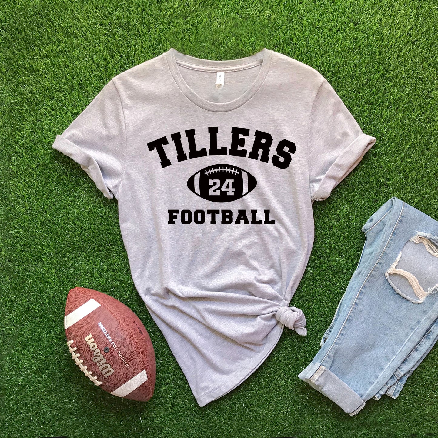 Team Name CUSTOM Football - Heather Grey T-shirt