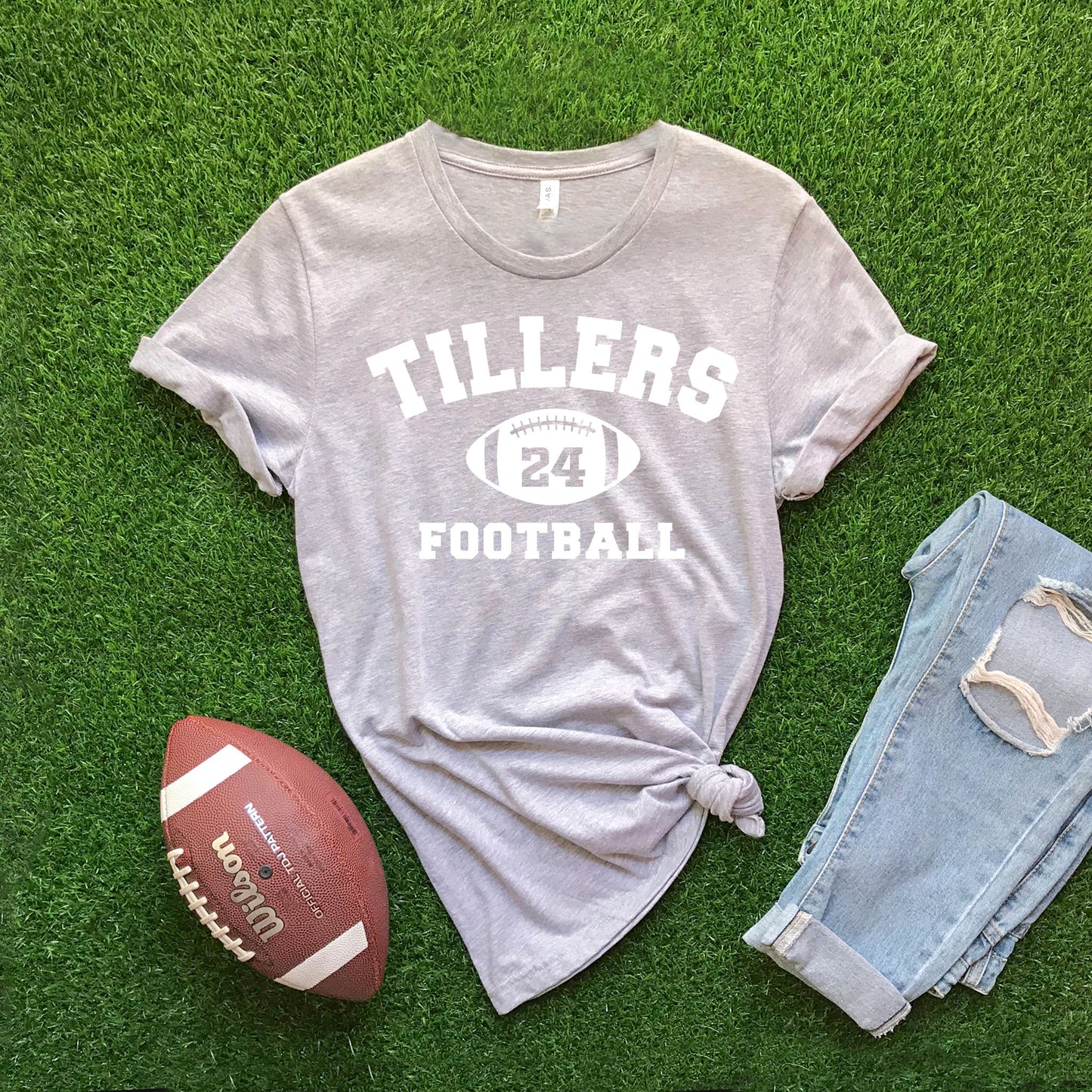 Team Name CUSTOM Football - Heather Grey T-shirt