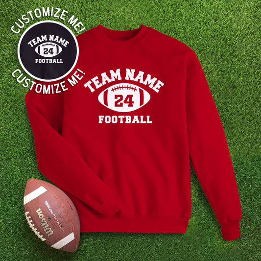 Team Name CUSTOM Football - Red Sweatshirt