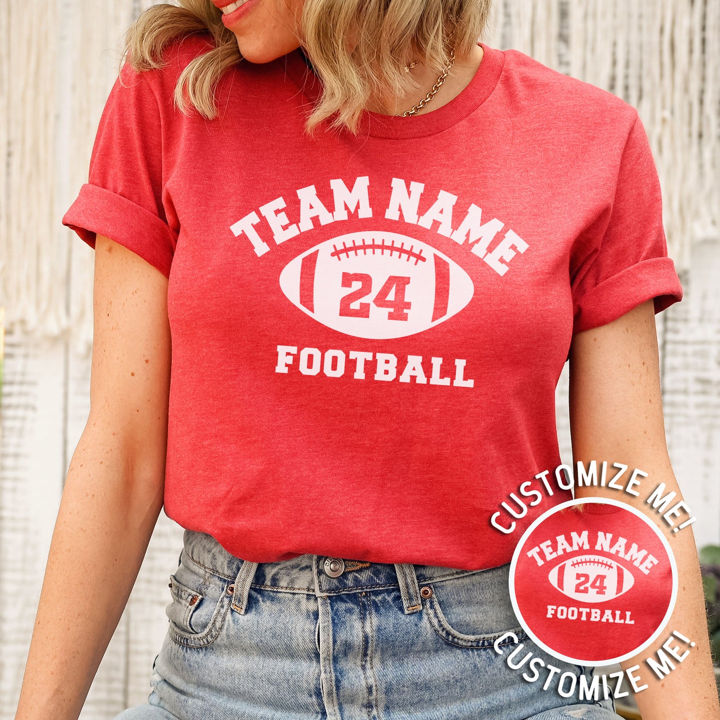 Team Name CUSTOM Football - Black T-shirt