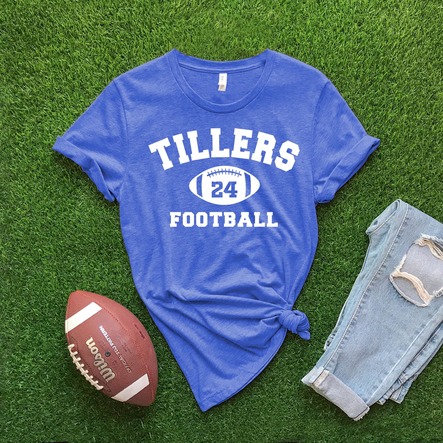 Team Name CUSTOM Football - Heather Royal T-shirt