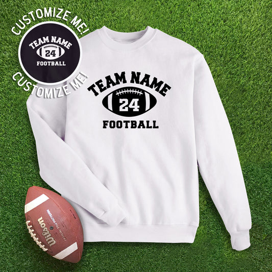 Team Name CUSTOM Football - White Sweatshirt