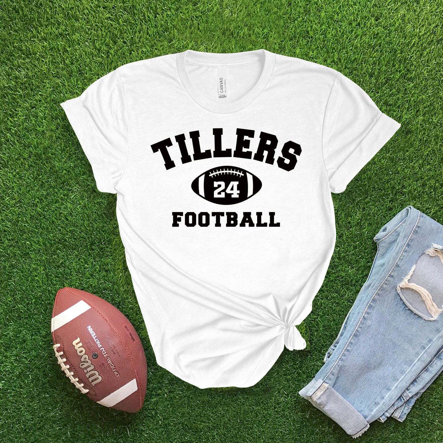 Team Name CUSTOM Football - White T-shirt