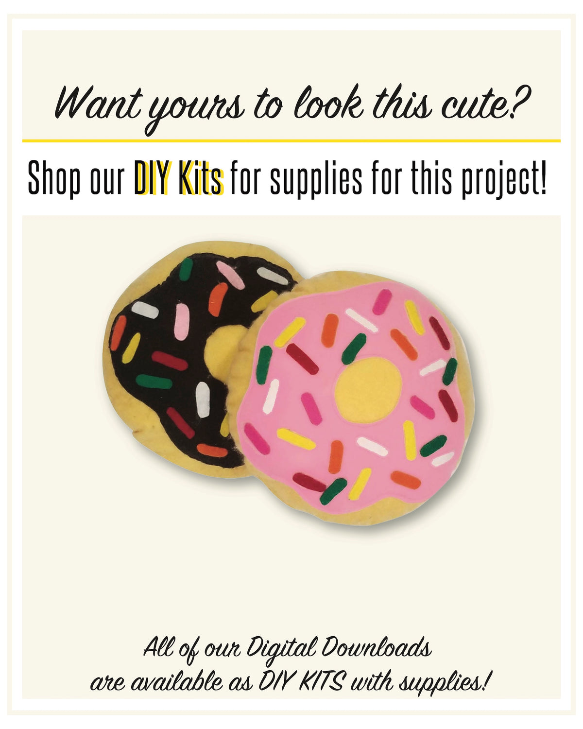 Donut Pillow Sewing Pattern - Digital Download