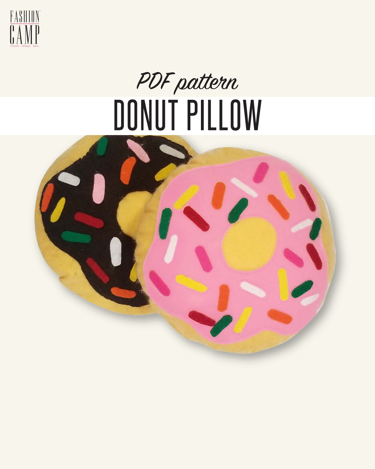 Donut Pillow Sewing Pattern - Digital Download