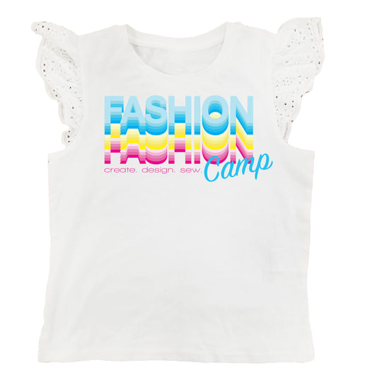 "Fashion Camp" Retro - White Flutter Sleeve