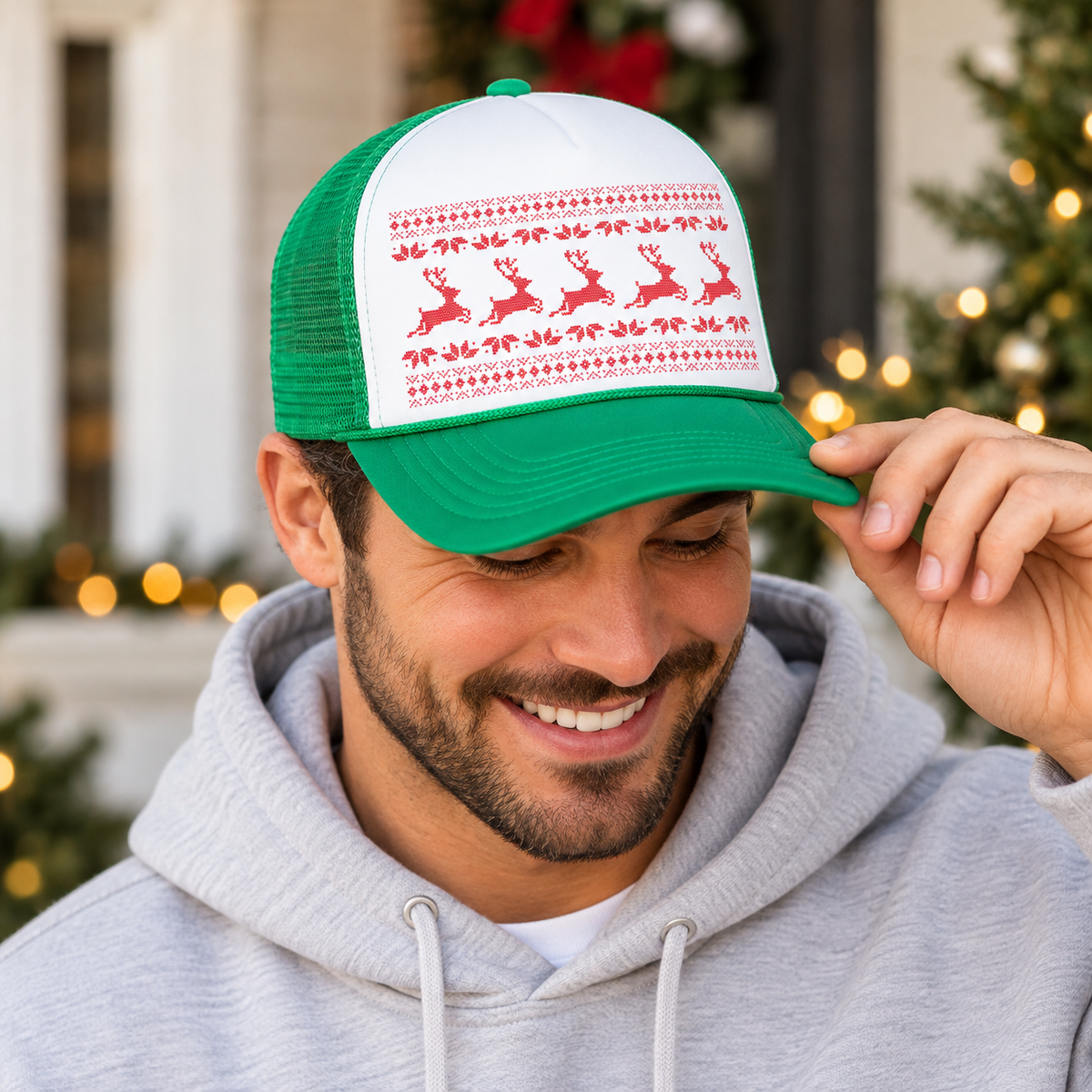 Fair Isle Christmas Trucker Hat