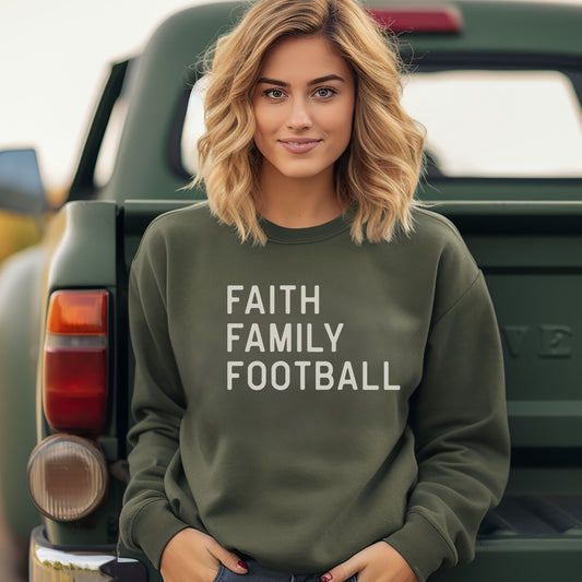 Faith Family Football Sweatshirt