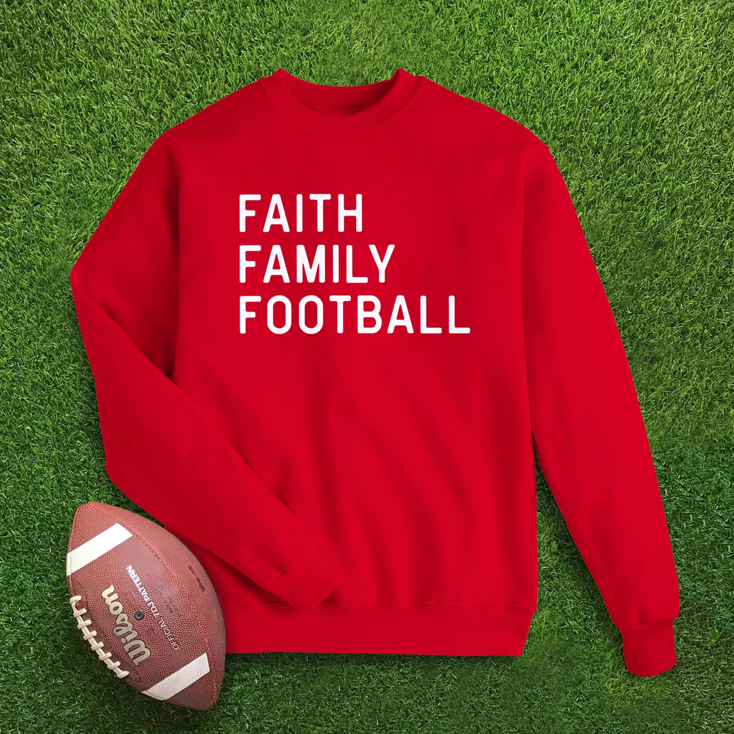 Faith Family Football Youth Sweatshirt