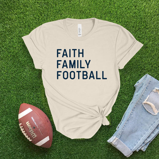 Faith, Family, Football - Vanilla T-shirt