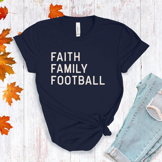 Faith, Family, Football - Navy T-shirt