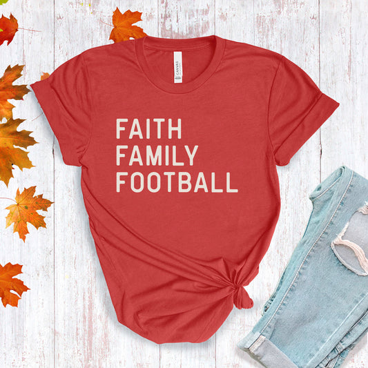 Faith, Family, Football - Heather Red T-shirt