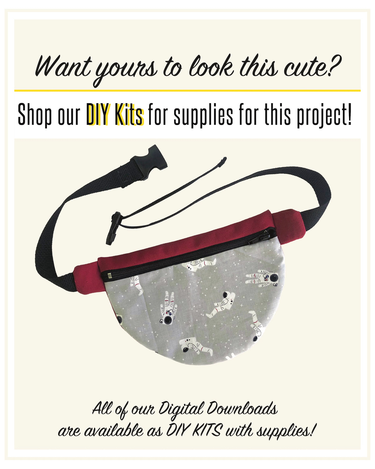 Fanny Pack Sewing Pattern - Digital Download & Video Tutorial