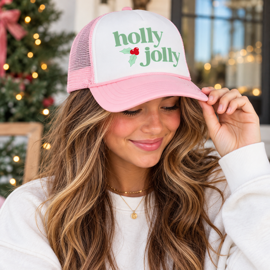 Holly Jolly Christmas Trucker Hat