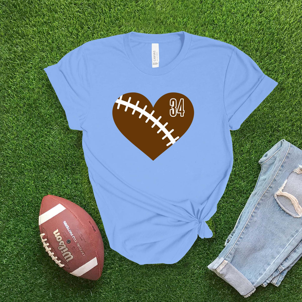 Heart Football CUSTOM T-shirt