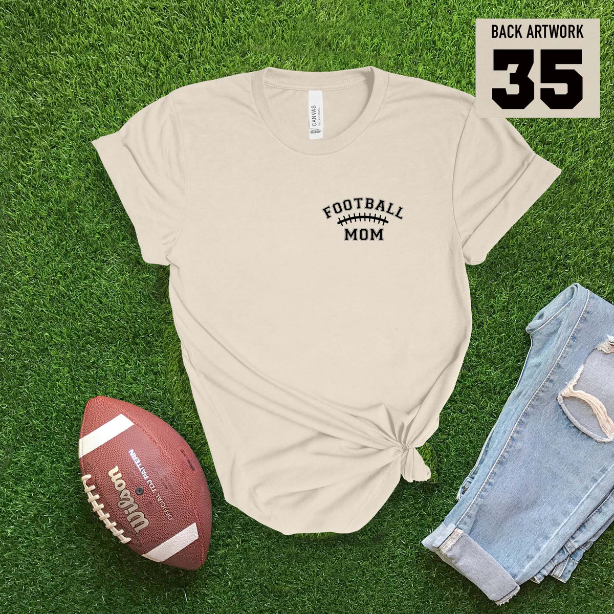 Football Laces Mom Custom T-shirt
