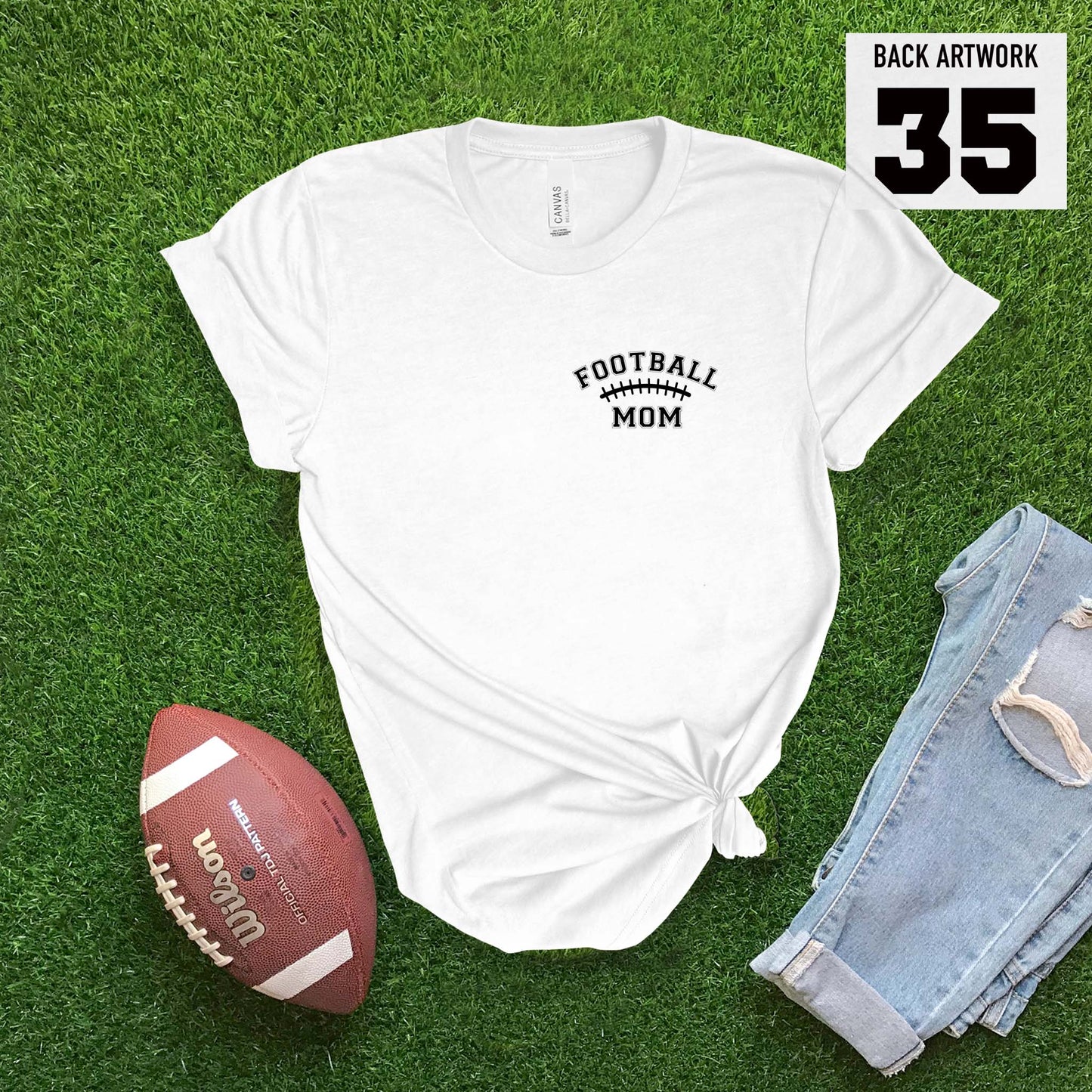 Football Laces Mom Custom T-shirt