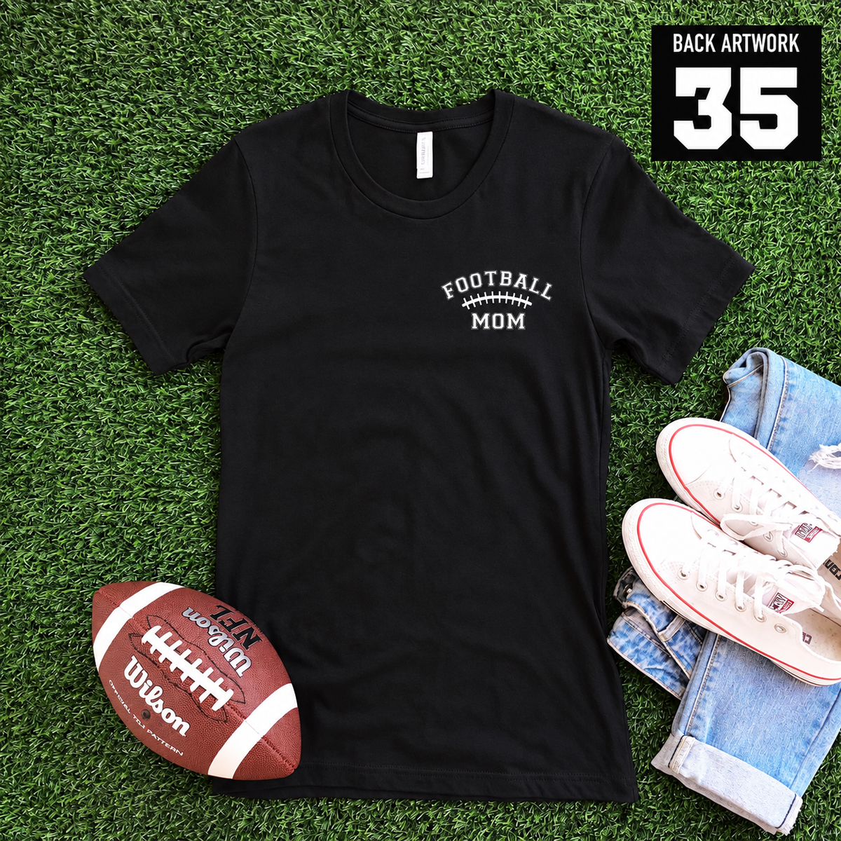 Football Laces Mom Custom T-shirt
