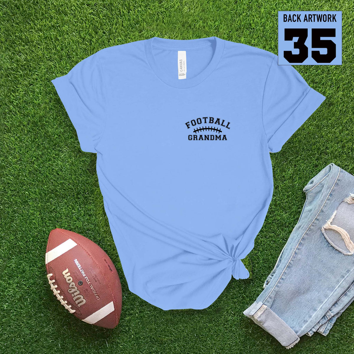 Football Laces Grandma Custom T-shirt