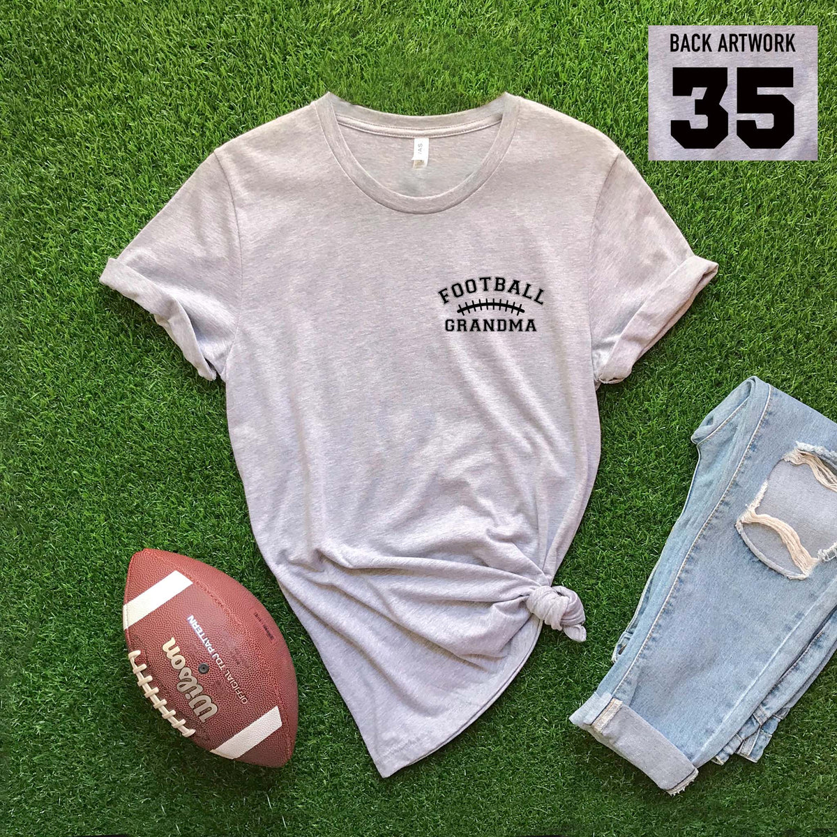 Football Laces Grandma Custom T-shirt
