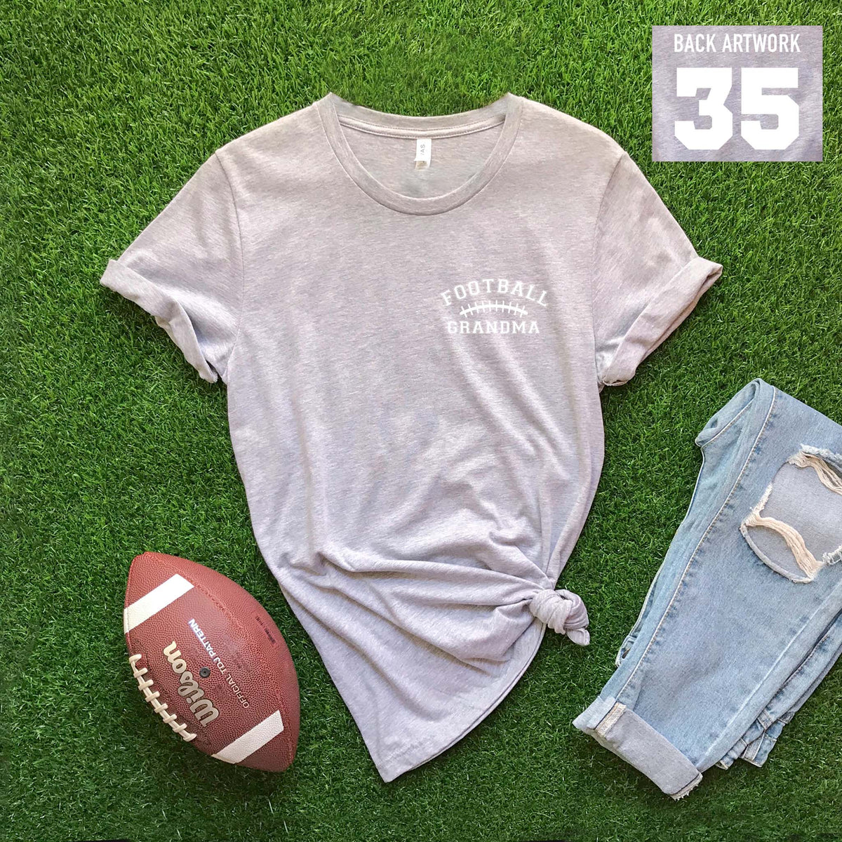 Football Laces Grandma Custom T-shirt