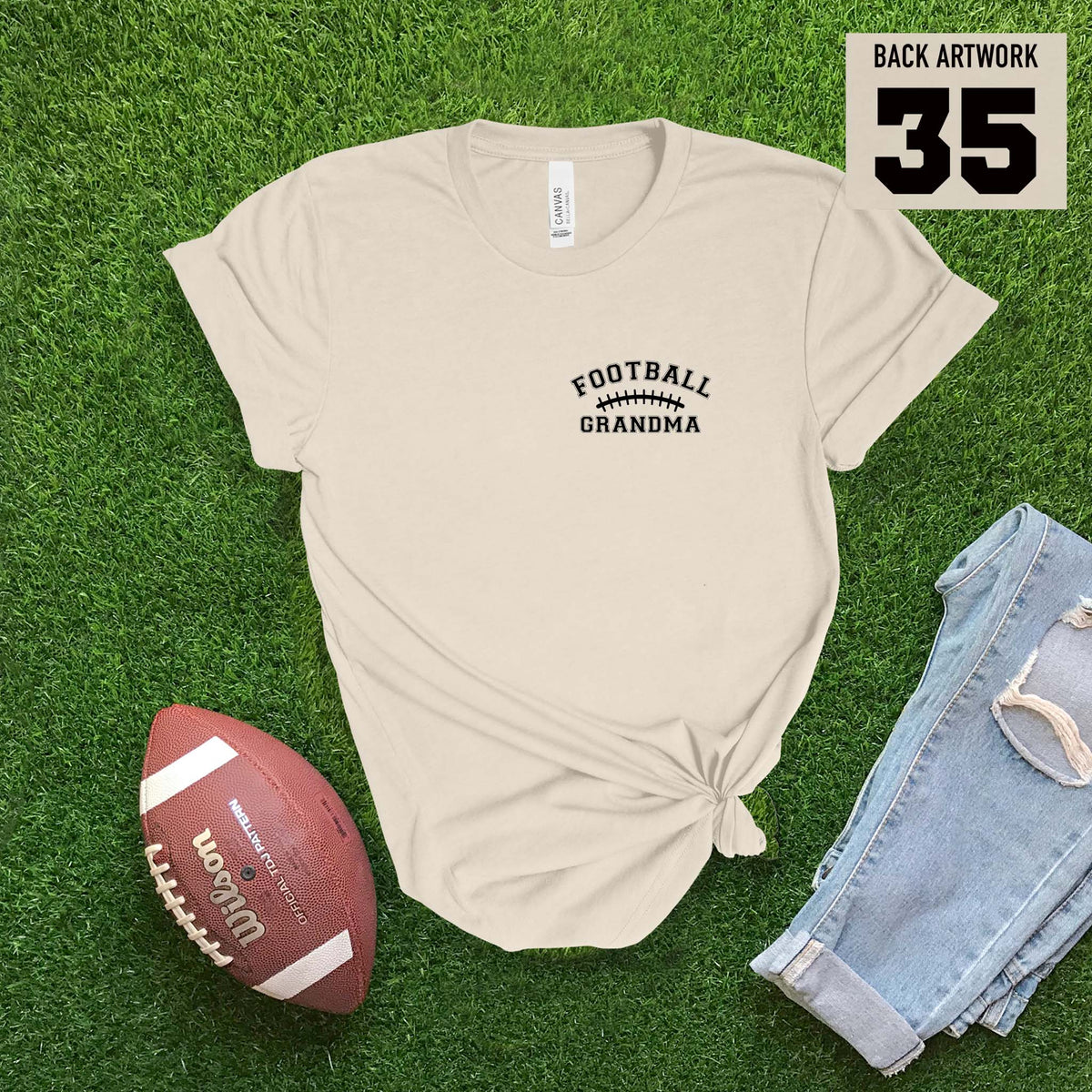 Football Laces Grandma Custom T-shirt