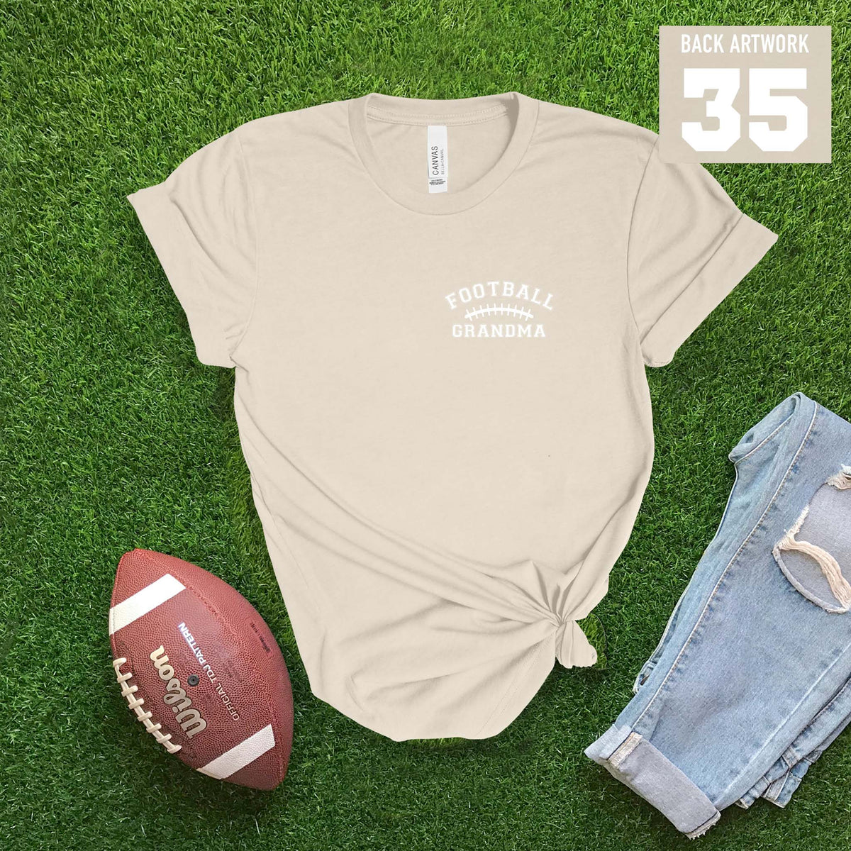 Football Laces Grandma Custom T-shirt