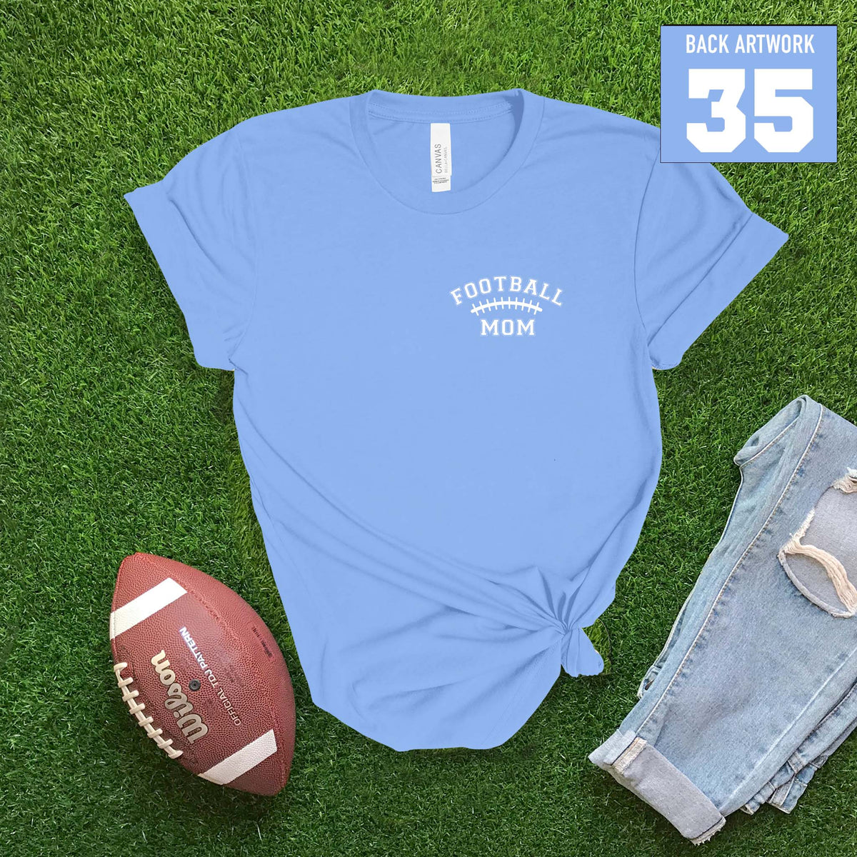 Football Laces Mom Custom T-shirt